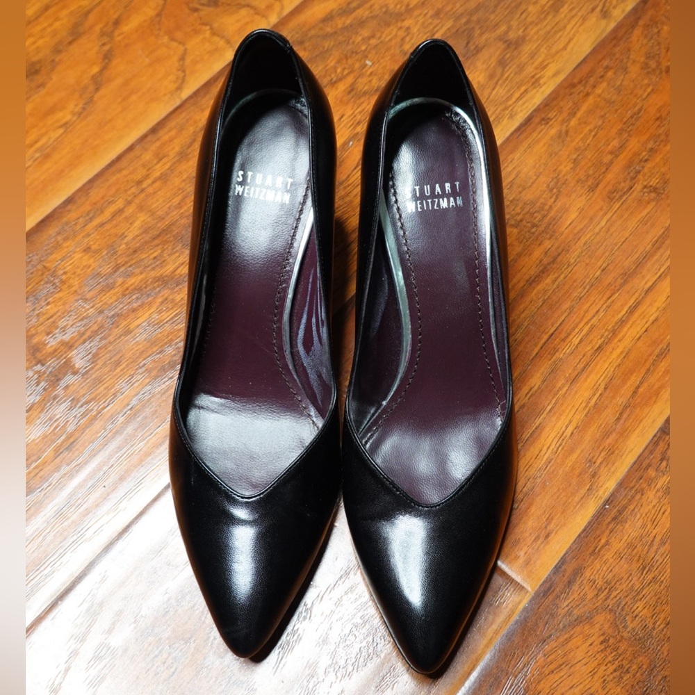 Stuart Weitzman Black Leather Heels‎